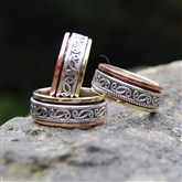 (ICR2) Silver Celtic Contrast Spinning Ring