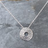 (SCP7b) Heavy Silver Celtic Pendant on long chain
