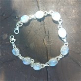 (SGB1) Silver & Moonstone Link Bracelet