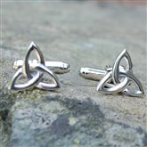 (CUFI4) Silver Tri Cufflinks