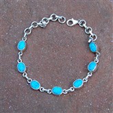 (SLB8) Silver Opal Bracelet