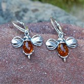 (AED47) Amber Bee Earrings