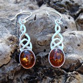 (AED11) Celtic Amber Earrings