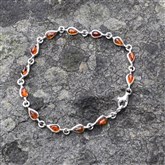 (ABM2) Silver & Amber Bracelet