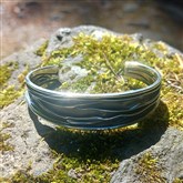 (ICEB3) Oxidised Silver Ice Bangle