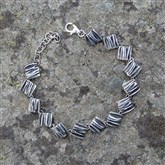 (ICB1) Oxidised Silver Ice Link Bracelet