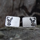 (CUF03) Pewter Stag Cufflinks