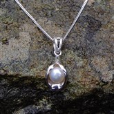 (SPP2) Silver White Pearl Pendant