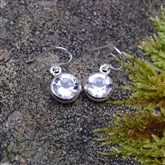 (SZ2) Silver Circle Zirconia Earrings