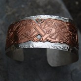 (SB12) Silver & Copper Celtic Bangle