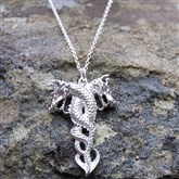 (ART11) Silver Dragon Pendant