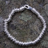 (SLB01) Silver Multi-ring Fluid Bracelet