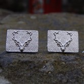 (CU13) NEW! Silver Stag Cufflinks