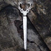 (KP01) NEW! Silver Stag Kilt Pin