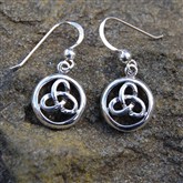 (SCE25) Round Silver Celtic Earrings