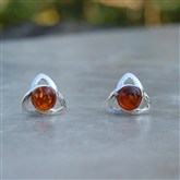(AES19) Celtic Amber Studs