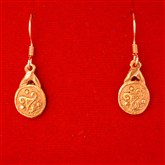 (GOE6) Gold Antiqued Spiral Earrings