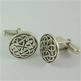 (CU02) Silver Filigree Celtic Cufflinks