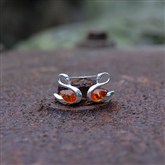 (AES9) Amber Swan Studs