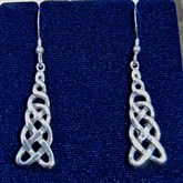 (SCE18) Silver Celtic Drop Earrings