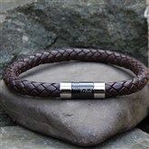 X-large Brown Round Plaited Tribal Wristband