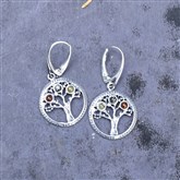 (AED40) Multi Amber Tree Of Life Earrings