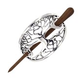 (HS6) Pewter Tree of Life Hair Barrette