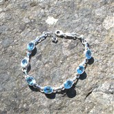 (SGB3) Silver & Topaz Gemstone Bracelet