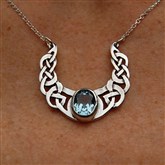 (SCP21b) Silver & Topaz Celtic Pendant