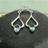 (LBE4) Silver & Topaz Earrings