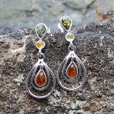 (AED55) Tri-Amber Concentric Drop Earrings