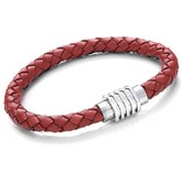 Thick Red Plaited Tribal Wristband