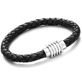 Thick Black Plaited Tribal Wristband