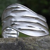 (ICEB6) Wavy Silver Ice Bangle