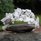 (CT3) Silver Celtic Lace Vintage Tiara