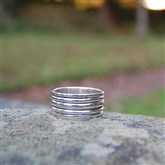 (STR12) Wide Silver Spinning Ring